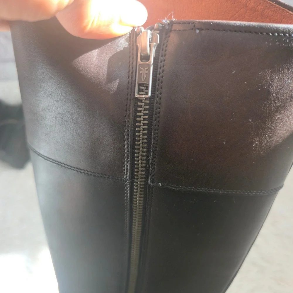 Frye NWOT Melissa D-Ring Women's Tall Riding Boots Black And Brown Size 6.5 B